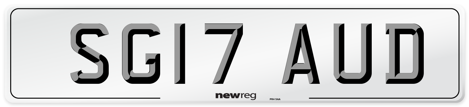SG17 AUD Number Plate from New Reg